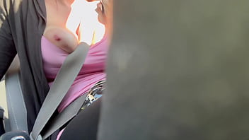 Preview 4 of Eva Chase - Italian Big tits Milf Artemisia Love Hot solo Car ride flashing big horny tits and nipples