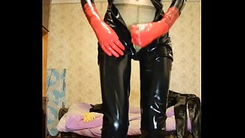 Preview 3 of The Lazy Trainer - Guy wanking in latex suit
