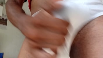 Preview 1 of Sniffer Boy - Cueca branca de pau duro