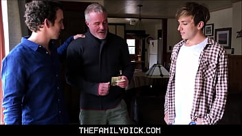 Preview 1 of Hollywood Movie Fuck Scenes - Blonde Twink Boy Stepson Bar Addison And His Stepdad Take Turns Fucking Old Dude
