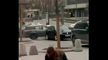 Preview 2 of Nose Pins - Stupid blonde gives blowjob in public