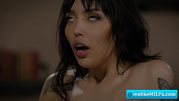 Preview 2 of Isabella Nude - Slutty brunette with sexy tats getting pussy licked in the office and gives wet blowjob -Vanessa Sky,  Tommy Pistol