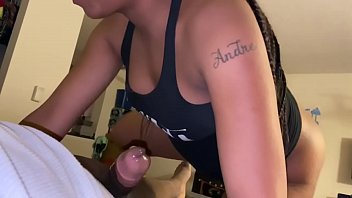 Preview 2 of Wwwnorway Sxx Videocom - Ebony Nerd With Glasses Pukes on Dick