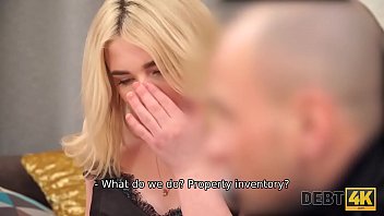 Preview 2 of Steo Mom Fuck Son - Debt4k. Blonde angelface turns into a whore for some expensive furniture