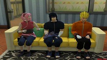 Preview 1 of Moms Tube Dp - Naruto Se Folla a Sakura Anal en Frente de su Marido Cornudo Sasuke quiere matar a Naruto