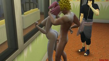 Preview 4 of Moms Tube Dp - Naruto Se Folla a Sakura Anal en Frente de su Marido Cornudo Sasuke quiere matar a Naruto