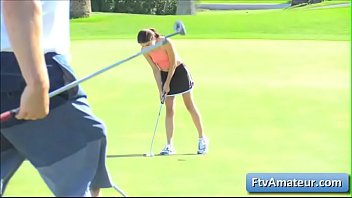 Preview 2 of Wwwbad Com - Young petite brunette Adria reveal her pussy on the golf course and gets naked