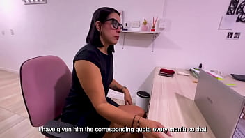 Preview 1 of Akih Sex - Colombian MILF fucks her boss to pay off her cuckold husband&#039_s debt,  gets her ass fucked and filled with cum! Kylei Ellish &amp_ Nick Jowels
