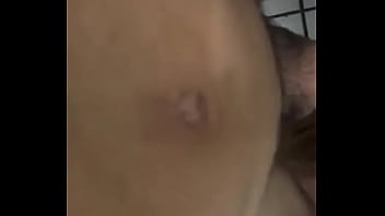 Preview 3 of Two Guys Cums Boobs Tits - Cabeludo passivo
