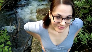 Preview 1 of Sin Fuk Mom - Public blowjob on a walk in the woods