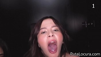 Preview 4 of Alom Xxxxxx - Un GloryHole muy latino,  una colombiana y una venezolana tragando semen como locas