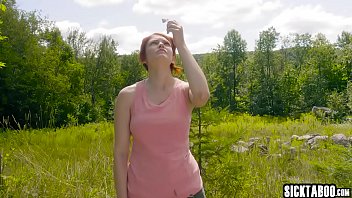 Preview 2 of Bigest Cock Ever Porn - Perfect redhead MILF watched a weird action outdoor
