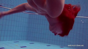 Preview 2 of Bbw Stockings - Petite teen Katrin swims naked in the pool