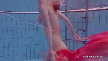 Preview 4 of Bbw Stockings - Petite teen Katrin swims naked in the pool
