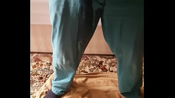 Preview 2 of Public Azent Sex - Pissing my blue trousers