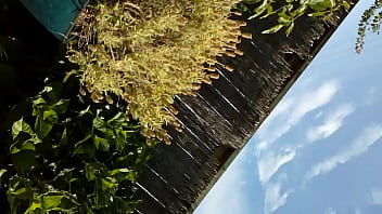 Preview 2 of Boobs Msaag - Up-skirt mamma in garden