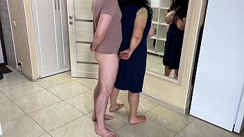 Preview 1 of Too Old Nanny - BBW gave her stepson to touch her tits and gave her ass for anal sex