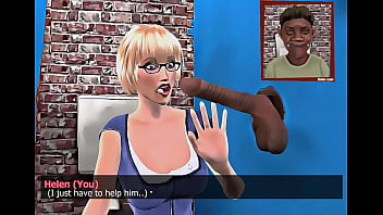 Preview 3 of Mom Deceive - Teachuh Tiddies BBC gloryhole handjob scene from the game