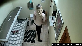 Preview 1 of Mega Bbc - Blonde Girl Caught in Public Solarium