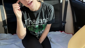 Preview 1 of Step Mom Oorn - Public squirt in the backseat of someone else&#039_s car!