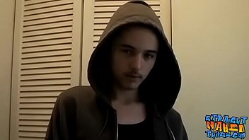 Preview 1 of Minik Porn - Skinny straight guy jerks off his huge cock until he cums