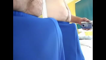 Preview 1 of Xxxxx W W W W Xxxxxx - jackmeoffnow blue shorts pulled down big balls &amp_ cock out mirror play - [5-30-16-122]