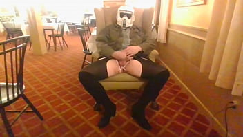 Preview 4 of Stories And Xxx - Crossdresser with stormtrooper mask jerking cock