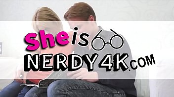 Preview 1 of Hdxnx Telugu - She gives him a k. blowjob and gets fucked like a good slut - FULL SCENE on https://www.sheisnerdy4k.com/