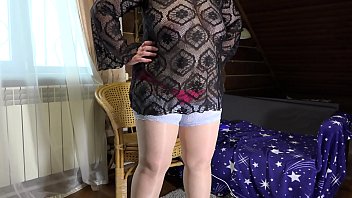 Preview 2 of Indian Pus - Mature milf in a sex chat shows a plump figure and changes clothes. Big tits,  hairy pussy,  juicy booty and fat belly in front of webcam.