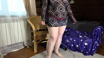 Preview 1 of Indian Pus - Mature milf in a sex chat shows a plump figure and changes clothes. Big tits,  hairy pussy,  juicy booty and fat belly in front of webcam.