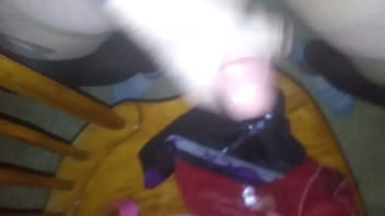 Preview 2 of Mom 30 - Crossedresser aSky blowing load on panties