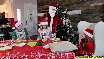 Preview 2 of Telugu Sex Videios Village - Hot family orgy during Christmas with Summer Har and Charlotte Sins getting down and dirty