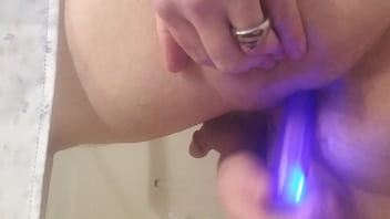 Preview 2 of Mami Tyas - Bi guy in shower with new toy