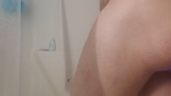 Preview 1 of Mami Tyas - Bi guy in shower with new toy