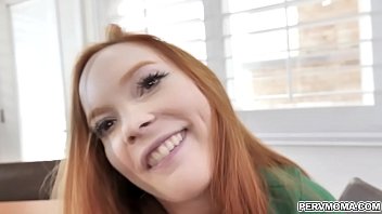 Preview 2 of Japanese With Animals Dog Fuck - Redhead Summer Harts whips stepsons dick out and start rubbing and tugging