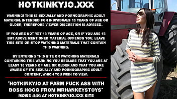 Preview 1 of Gym Smoking Cumshots Schoolgirl - Hotkinkyjo at public farm fuck her ass with Boss Hogg from mrhankeystoys