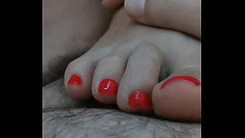Preview 1 of Wap Dam Com Horse Porn - Footjob Red nails