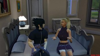 Preview 2 of Nokrani Chudai - Sakura Encuentra a su amiga Ino con su Esposo Sasuke Cuarto Matrimonial Naruto Hentai NTR