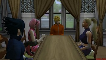 Preview 1 of Nokrani Chudai - Sakura Encuentra a su amiga Ino con su Esposo Sasuke Cuarto Matrimonial Naruto Hentai NTR