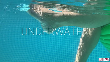 Preview 2 of Cum On Pussy Japan - Splashing Feet in the Pool