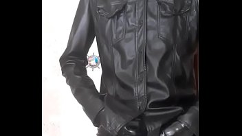 Preview 2 of Cleaning In Train - guy in leather clothes undresses and wanking