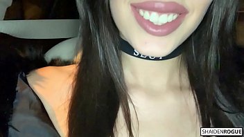 Preview 1 of Sxxy Deshi Film In - Risky Blowjob in the Movie Theater - Public Sex with Amateur Teen Shaiden Rogue