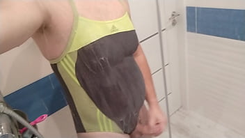Preview 2 of Deflooration Sex Virgin - Boy in one piece swimsuit