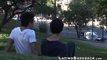 Preview 1 of Curious Mom Son - Hot bareback bedroom fuck with two cute Latino twinks