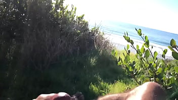 Preview 1 of Bih Boba - Public beach jerk,  big cock,  cum big dick Southern California