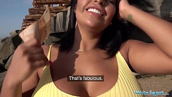 Preview 2 of Hidden Camera Sex Vk - Public Agent A Blind date for Latina with huge natural boobs