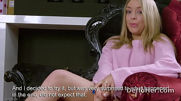 Preview 1 of Family Rape Anal Threesome - Shy blonde Anna Palatka shows pink pussy on casting