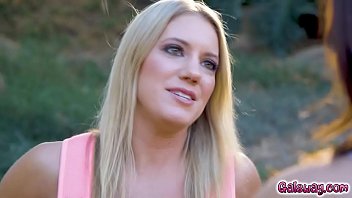 Preview 1 of Pornstar Platinun - Stranded teens Candice Dare and Bella Rolland off to the woods to ride and fuck each others pussies