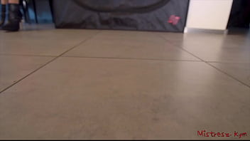 Preview 2 of Bus Yoga - Mistress Boots with High Heels (POV) - Mistress Kym