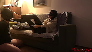 Preview 1 of Bus Yoga - Mistress Boots with High Heels (POV) - Mistress Kym